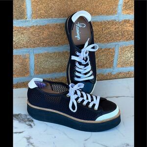Flamingos Black Tatum / White Mesh Platform size39